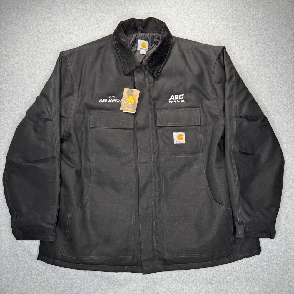NEW Carhartt Black Duck Insulated Coat Jacket Men's Sz 2XL Corduroy Collar